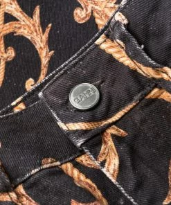 Ganni 'Betzy' Printed Cropped Jeans