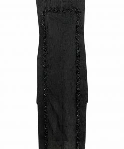 Ganni 'Panelled Jacquard Tassel Midi Dress'