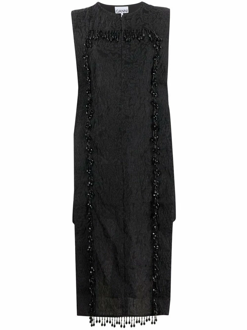 Ganni 'Panelled Jacquard Tassel Midi Dress' 3 Ganni 'Panelled Jacquard Tassel Midi Dress'