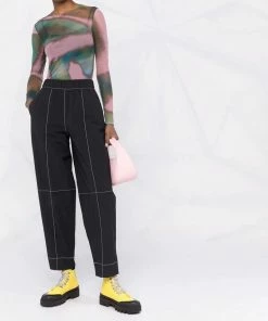 Ganni Black 'Cotton Crepe Trousers' 11 Ganni Black 'Cotton Crepe Trousers'