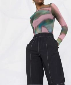 Ganni Black 'Cotton Crepe Trousers' 14 Ganni Black 'Cotton Crepe Trousers'