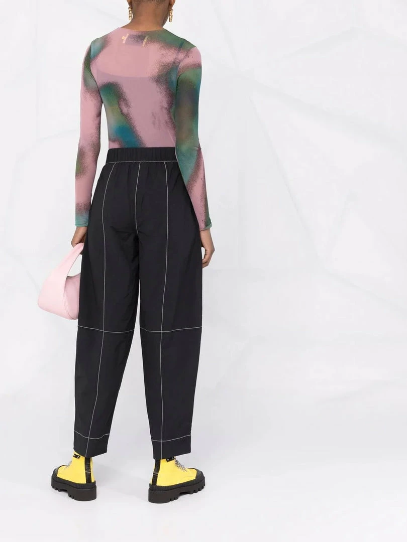 Ganni Black 'Cotton Crepe Trousers' 8 Ganni Black 'Cotton Crepe Trousers'