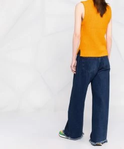 Ganni Orange 'Diamante Detail Knitted Vest'