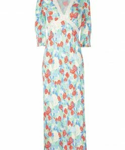 Rixo London 'Gemma' Collage Floral Midi Dress