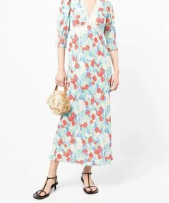 Rixo London 'Gemma' Collage Floral Midi Dress