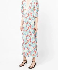 Rixo London 'Gemma' Collage Floral Midi Dress