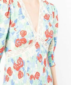 Rixo London 'Gemma' Collage Floral Midi Dress