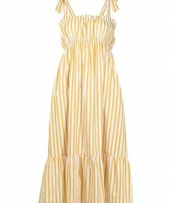 Faithfull The Brand'Gia' Stripe Midi Dress Clothing