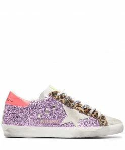 Golden Goose 'Superstar' Purple Glitter Trainers