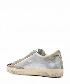 Golden Goose ‘Super-Star’ Silver Leopard Tongue Sneakers