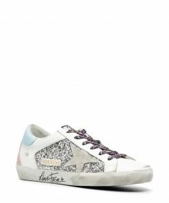 Golden Goose ‘Leopard Lace-Up Glitter Low Top Trainers’ Shoes