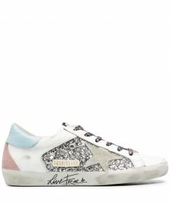 Golden Goose ‘Leopard Lace-Up Glitter Low Top Trainers’ Shoes