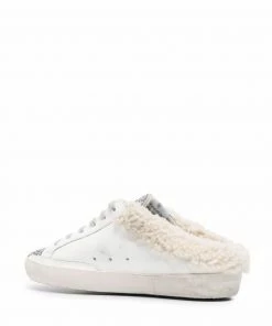 Golden Goose ‘Sabot Super-Star' Shearling Glitter Sneakers Shoes