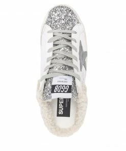 Golden Goose ‘Sabot Super-Star' Shearling Glitter Sneakers Shoes