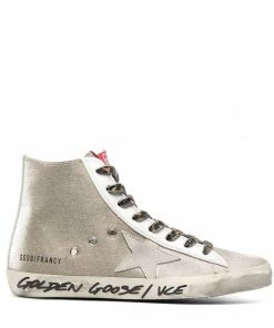 Golden Goose Shoes 'Francy' Gold High-Top Sneakers