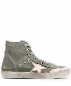 Golden Goose Military Green 'Francy' Penstar Sneakers