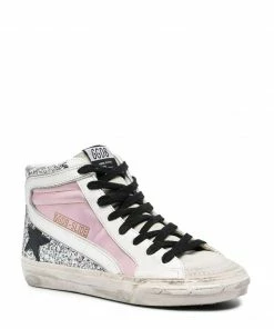 Golden Goose Shoes ‘Metallic Pink Glitter High Top Sneakers’