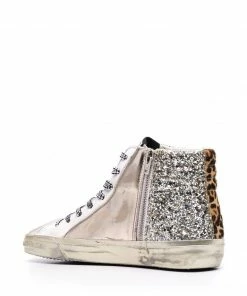 Golden Goose Shoes 'Gold Glitter Slide Sneakers'