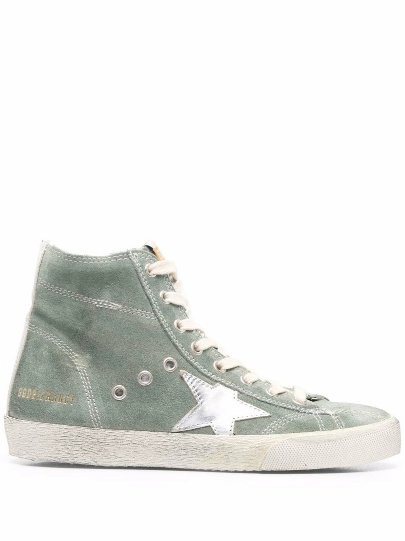 Golden Goose Green 'Francy' High Top Trainers Shoes 3 Golden Goose Green 'Francy' High Top Trainers Shoes