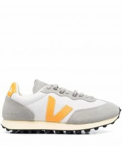 VEJA Grey And Yellow ‘Rio Branco’ Suede Trainers Shoes