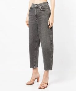 Agolde Grey 'Balloon High Rise Curved Taper Jeans'