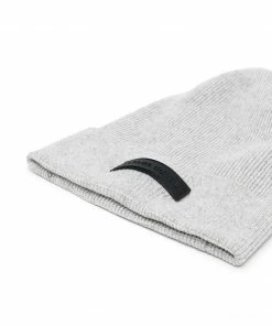 Canada Goose Grey 'Thin Ribbed Logo Detail Beanie'