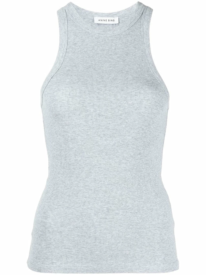 Anine Bing Grey ‘Eva’ Ribbed Tank Top 3 Anine Bing Grey ‘Eva’ Ribbed Tank Top
