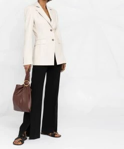 NANUSHKA Cream 'Hathi' Leather Blazer Clothing