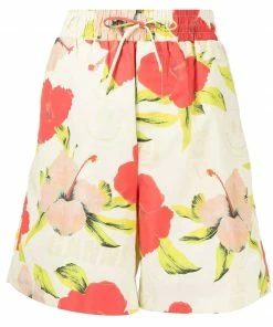Ganni 'Hawaii Smiley Face Print Shorts'