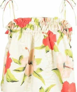 Ganni 'Hawaii Smiley Face Print Top'