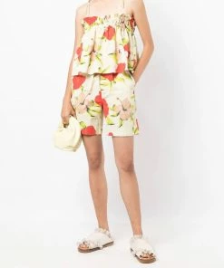 Ganni 'Hawaii Smiley Face Print Top'