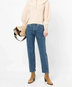 Ba&sh Cream 'Hoa' Ruffle Sweater