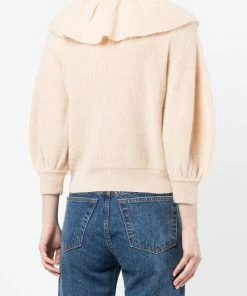 Ba&sh Cream 'Hoa' Ruffle Sweater