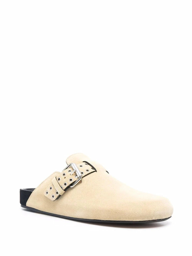 Isabel Marant Shoes Ecru 'Mirvin' Buckle Fastened Mules 4 Isabel Marant Shoes Ecru 'Mirvin' Buckle Fastened Mules