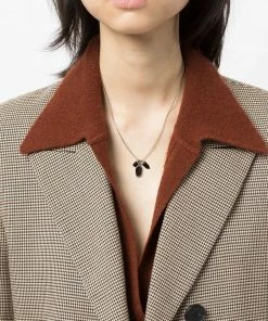 Isabel Marant Black And Silver 'Charm Pendant Necklace'