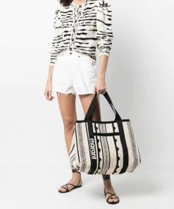 Isabel Marant 'Warden' Large Woven Stripe Tote Bag Bags