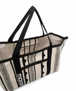 Isabel Marant 'Warden' Large Woven Stripe Tote Bag Bags