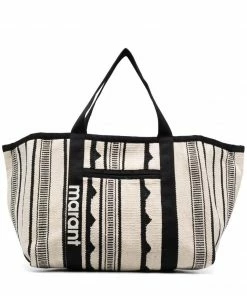 Isabel Marant 'Warden' Large Woven Stripe Tote Bag Bags