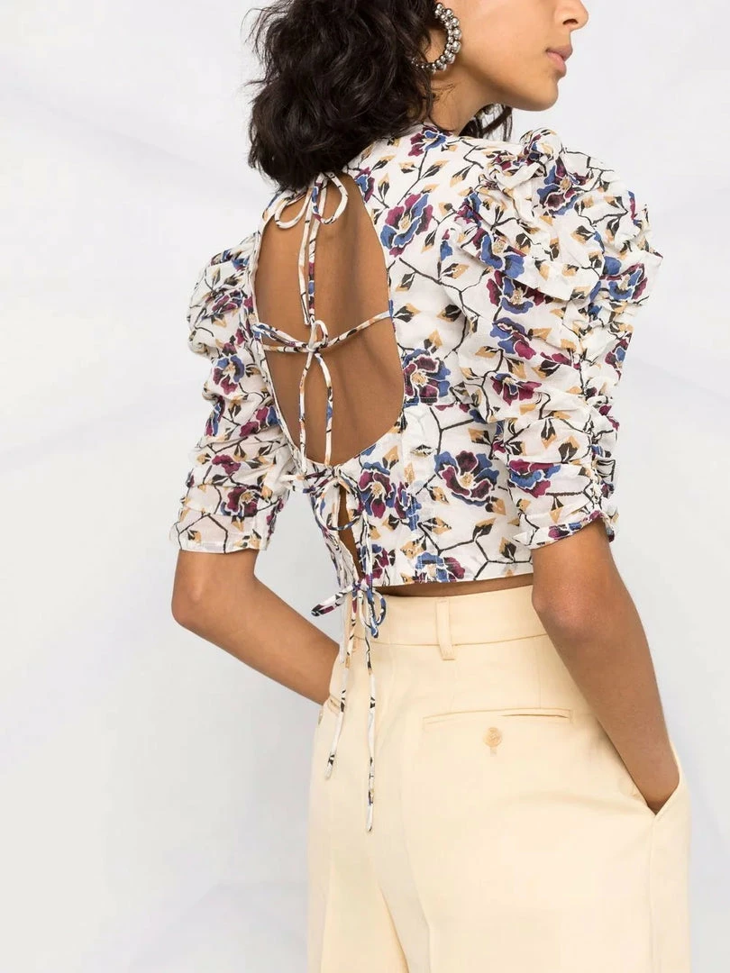 Isabel Marant Etoile Clothing Cream 'Silva' Floral Top 5 Isabel Marant Etoile Clothing Cream 'Silva' Floral Top