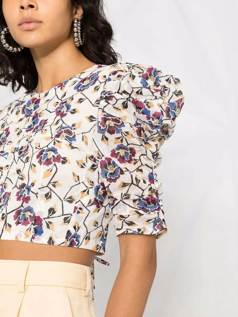 Isabel Marant Etoile Clothing Cream 'Silva' Floral Top 7 Isabel Marant Etoile Clothing Cream 'Silva' Floral Top