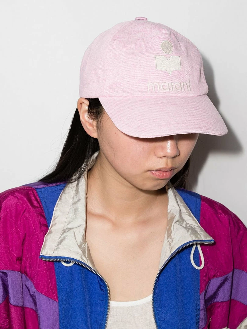 Isabel Marant Light Pink 'Tyron' Logo Denim Cap 4 Isabel Marant Light Pink 'Tyron' Logo Denim Cap