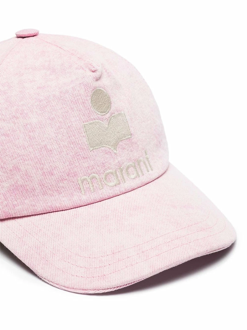Isabel Marant Light Pink 'Tyron' Logo Denim Cap 7 Isabel Marant Light Pink 'Tyron' Logo Denim Cap