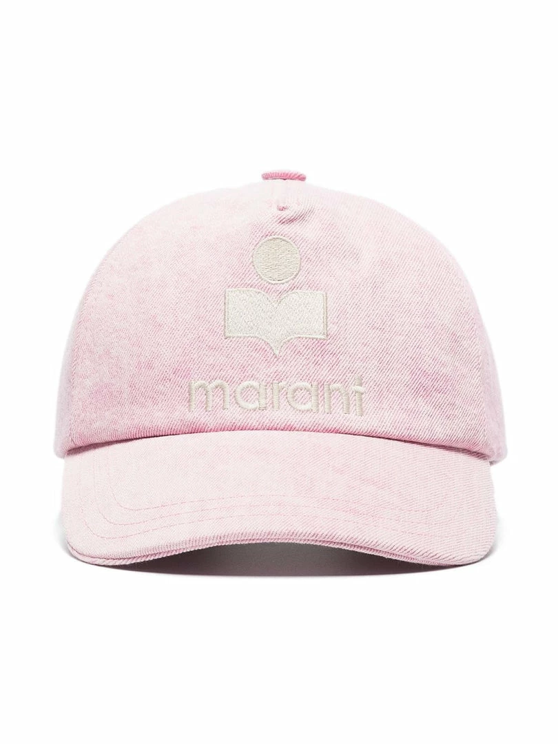 Isabel Marant Light Pink 'Tyron' Logo Denim Cap 3 Isabel Marant Light Pink 'Tyron' Logo Denim Cap