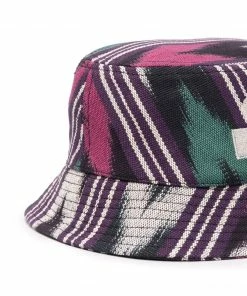 Isabel Marant Dark Purple And Green 'Haley' Printed Bucket Hat Accessories