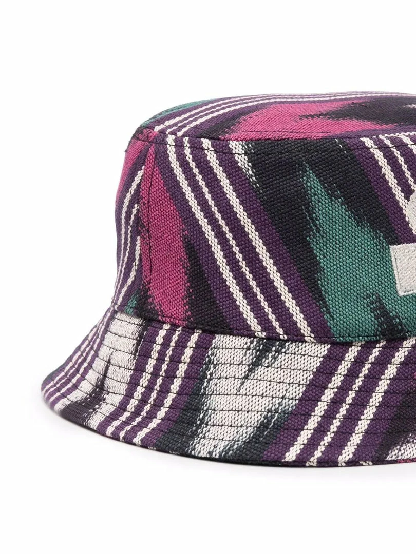 Isabel Marant Dark Purple And Green 'Haley' Printed Bucket Hat Accessories 4 Isabel Marant Dark Purple And Green 'Haley' Printed Bucket Hat Accessories