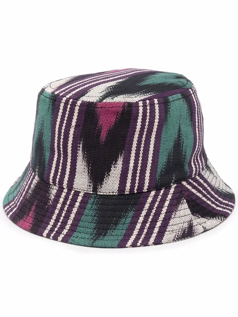 Isabel Marant Dark Purple And Green 'Haley' Printed Bucket Hat Accessories 3 Isabel Marant Dark Purple And Green 'Haley' Printed Bucket Hat Accessories