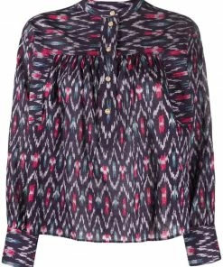 Isabel Marant Etoile 'Lally' Printed Blouse Clothing