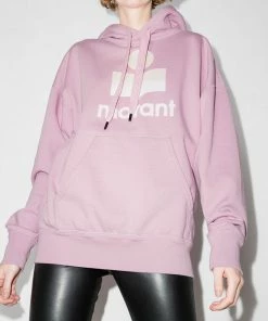 Isabel Marant Etoile Clothing Oversized 'Mansel' Felt Logo Hoodie