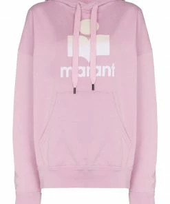 Isabel Marant Etoile Clothing Oversized 'Mansel' Felt Logo Hoodie