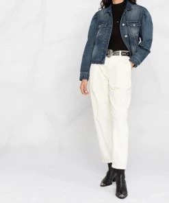 Isabel Marant Etoile Clothing 'Bolinea' Stonewashed Cropped Denim Jacket